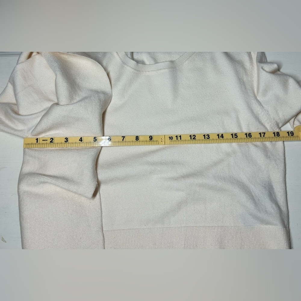 Zara Cream Side Ruffle Cropped Sweater Size M - Picture 10 of 12